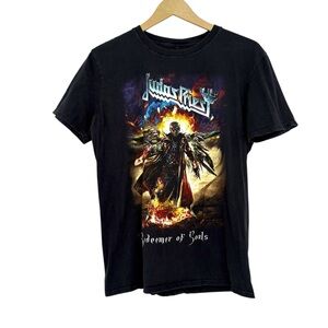 Judas Priest Redeemer Of Souls Graphic T-Shirt 2014 Tour Black Multicolor Grunge